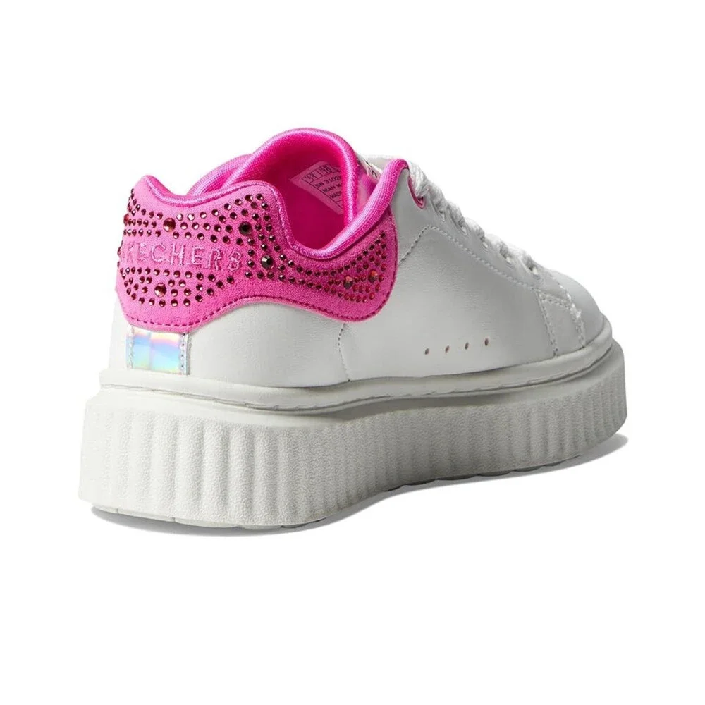 SKECHERS Hi Ridge 310289L-WHP Sneakers Girls US 6 White Comfort Shoes NCZ351